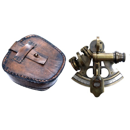 Old Modern Handicrafts Nautical Sextant in leather case - Small ND015